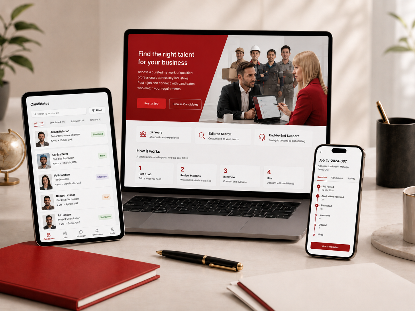 Кабинет Victoria International на ноутбуке, планшете и телефоне